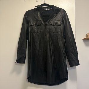 BB Dakota Faux Leather Shirtdress - XS